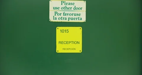 School Cafeteria Reception Sign Frame Centered Handheld 스톡 동영상 97193640