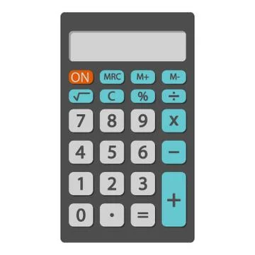 School calculator with buttons flat illustration vector. Stock Illustration