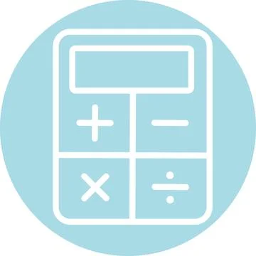 School Calculator Math Line Art Icon Ilustración de archivo