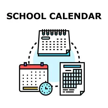School calendar planning and scheduling learning activities 스톡 일러스트