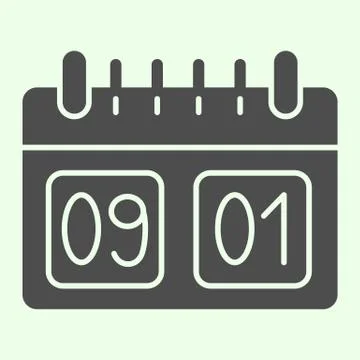 School calendar solid icon. Calendar with first of September date glyph style イラスト素材