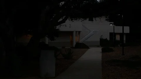 School campus at night 스톡 동영상 79334622