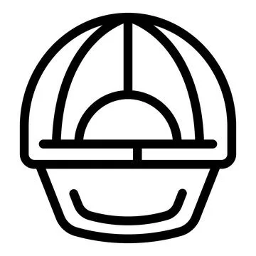 School cap icon outline vector. Baseball hat Stock Illustration