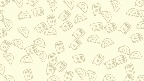 School cartoon doodle pattern with fun minimalist  Stock Footage 320819442
