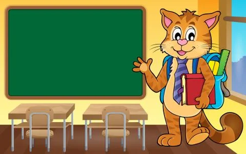 School cat theme image Stock Illustration