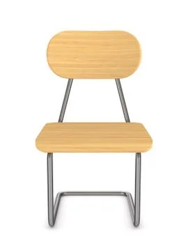School chair on white background. Isolated 3D illustration 库存插图