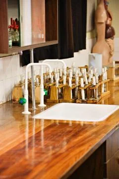 School chemistry lab 스톡 사진