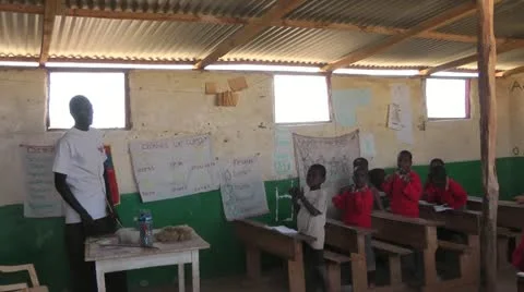 School for children in Africa Stock Footage