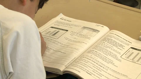 School children doing classwork (2 of 8) Stock-Footage 32302324