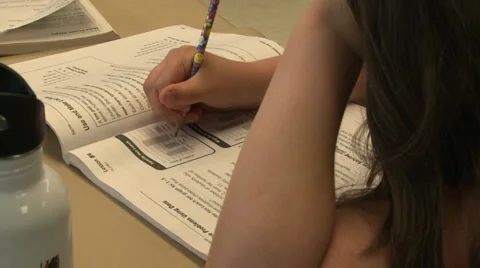 School children doing classwork (4 of 8) Stock-Footage 32302319