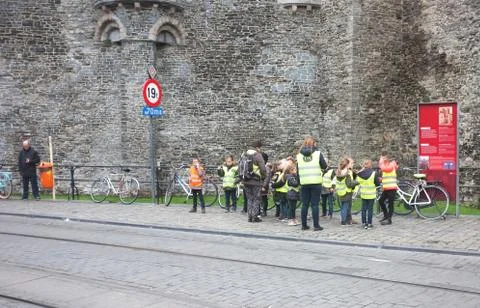 School children in excursion Stock Photos
