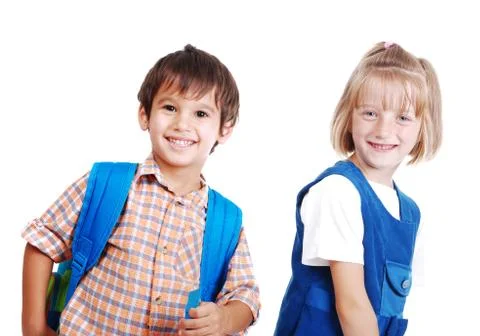 School children isolated Stock Photos