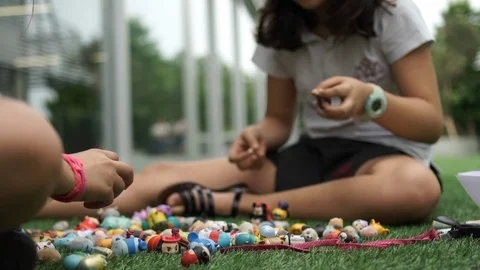 School children playing in the garden. Stock Footage 89538557