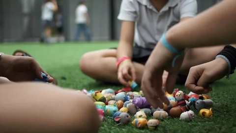 School children playing in the garden. Stock Footage 89538646