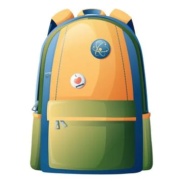 School children s backpack on a white background. Vector illustration of a sa Stockillustratie
