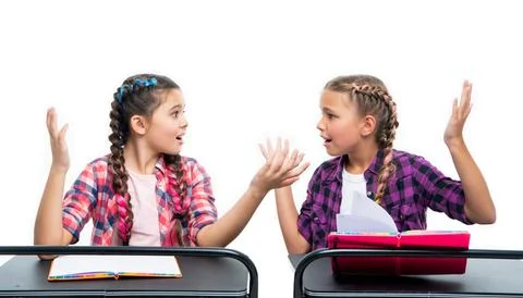 School children study with book. School children study in classroom. education Stock Photos