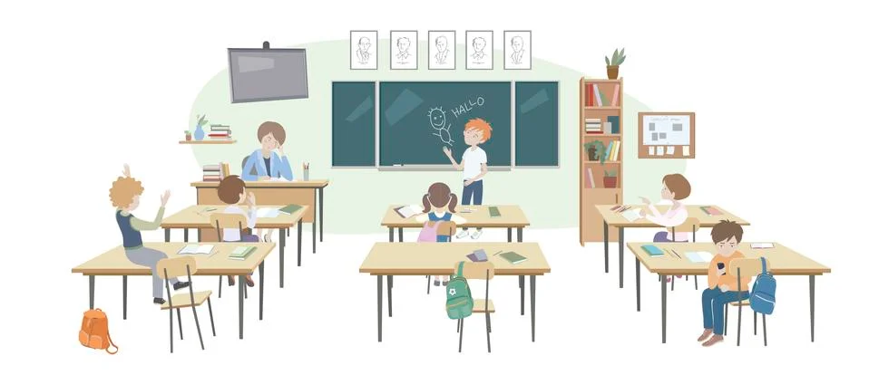 School class behavior teacher Stock Illustration