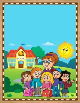 School class theme parchment Stock Illustration