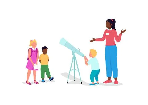 School classes flat color vector faceless character Stock Illustration