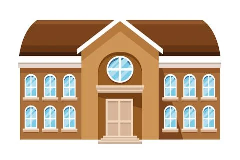 School classic building with windows Ilustración de archivo