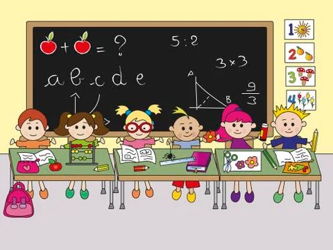 School classroom Stock Illustration