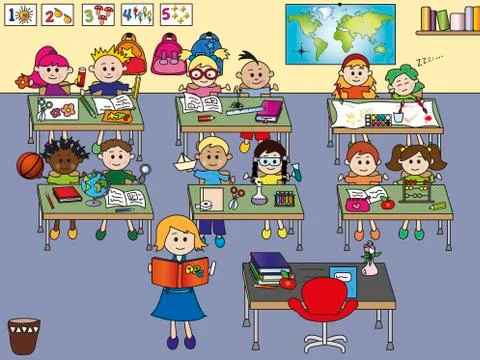 School classroom Stock Illustration