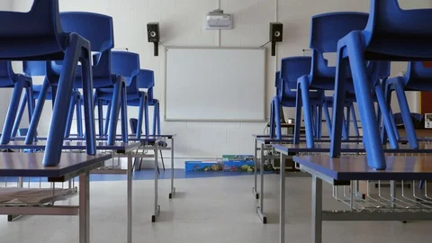 School closed. Classroom. Stock Footage 76097005