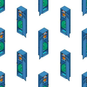 School closet seamless pattern. Big set of vector elements. Wardrobe, storage of 스톡 일러스트