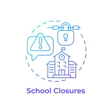 School closures blue gradient concept icon Stock-Illustration