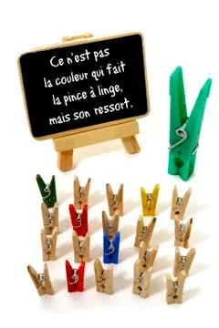 The school of the clothes pegs Stock Photos