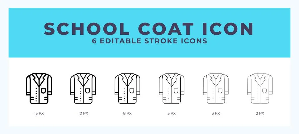 School coat icon with different stroke. Editable stroke. Vector illustration. Stock Illustration