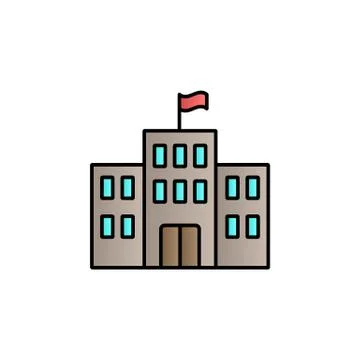 School color gradient vector icon Illustrazione stock