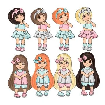 School Color Vector Illustration Set SCHOOL KIDS Stock Illustration