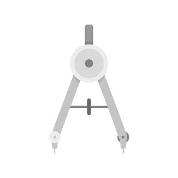 School compass icon flat isolated Illustrazione stock