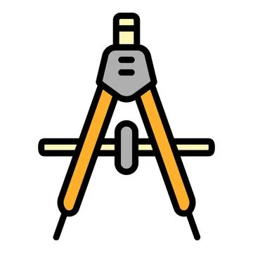 School compass icon, outline style 스톡 일러스트