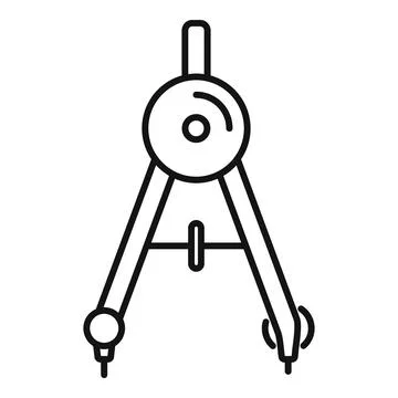 School compass icon, outline style Illustrazione stock