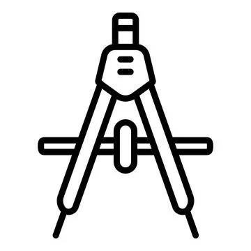 School compass icon, outline style Stock Illustration