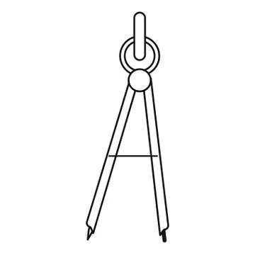 School compass tool study outline Stock Illustration