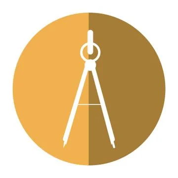 School compass tool study shadow Stock Illustration