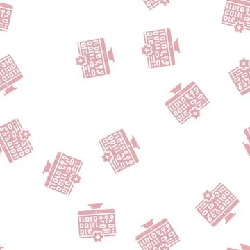 School computer glyph seamless pattern Stock Illustration