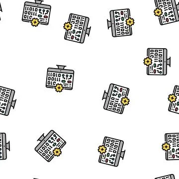 School computer vector seamless pattern Stock Illustration