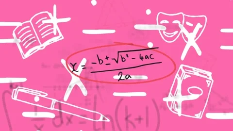 School concept icons on a overlay with math formulas Stock Footage 329853961