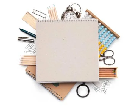 School Concept Isolated on White Background Stock Photos