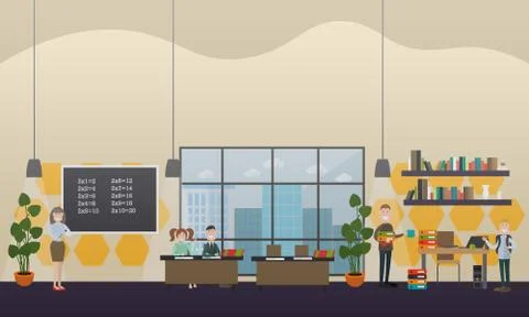 School concept vector illustration in flat style イラスト素材