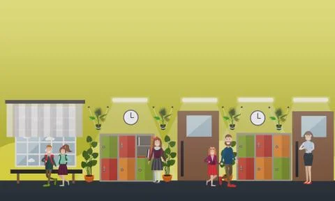 School concept vector illustration in flat style 스톡 일러스트