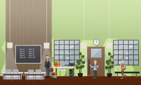 School concept vector illustration in flat style Stock Illustration