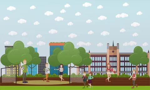 School concept vector illustration in flat style イラスト素材