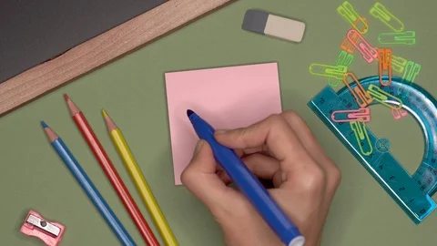 School concept. Womans hand writing 2019 on notepad Stock Footage 99733287
