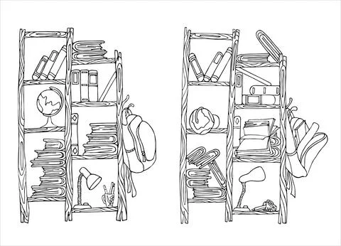 School corner. Order and disorder. Vector Stock Illustration