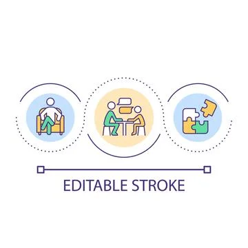 School counselor loop concept icon Illustrazione stock